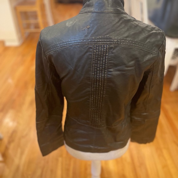 💜 5 for $25 or 3 for $18 Big chill black distressed faux leather motto j… - Picture 6 of 10